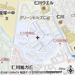 兵庫県宝塚市仁川清風台周辺の地図