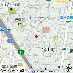 大阪府豊中市宝山町10-16周辺の地図