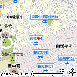 セブンイレブン豊中中桜塚５丁目店周辺の地図