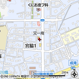 静岡県掛川市宮脇1丁目15周辺の地図