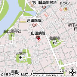 山田病院周辺の地図