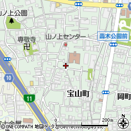 大阪府豊中市宝山町8-1周辺の地図