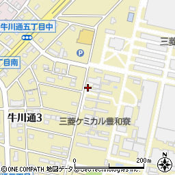 愛知県豊橋市牛川通周辺の地図