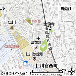 兵庫県宝塚市仁川台15周辺の地図