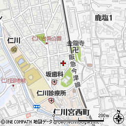兵庫県宝塚市仁川台12周辺の地図