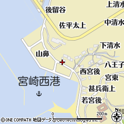 愛知県西尾市吉良町宮崎山鼻57-1周辺の地図