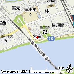 愛知県豊橋市横須賀町宮前周辺の地図