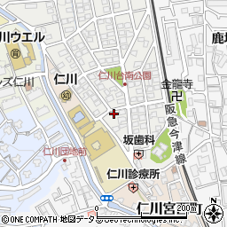 兵庫県宝塚市仁川台32周辺の地図