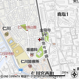 兵庫県宝塚市仁川台7周辺の地図