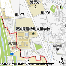 兵庫県立阪神昆陽特別支援学校周辺の地図