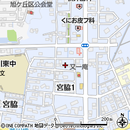 静岡県掛川市宮脇1丁目12周辺の地図