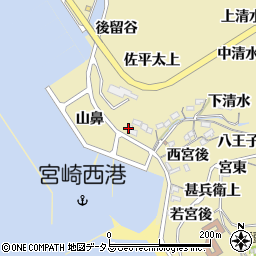 愛知県西尾市吉良町宮崎山鼻57周辺の地図