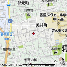 大阪府寝屋川市美井町周辺の地図