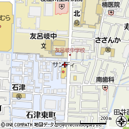 サンディ寝屋川石津店駐車場周辺の地図