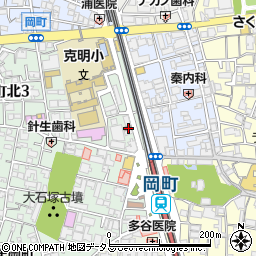 豊中岡町郵便局周辺の地図