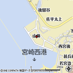愛知県西尾市吉良町宮崎山鼻周辺の地図
