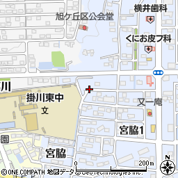 静岡県掛川市宮脇1丁目10周辺の地図