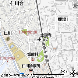 兵庫県宝塚市仁川台74周辺の地図