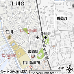 兵庫県宝塚市仁川台73周辺の地図
