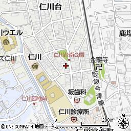 兵庫県宝塚市仁川台59周辺の地図