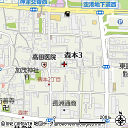 兵庫県伊丹市森本3丁目94周辺の地図