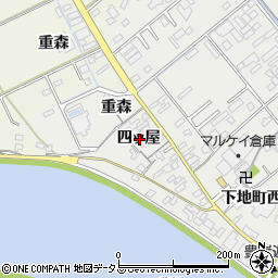 愛知県豊橋市下地町四ッ屋周辺の地図