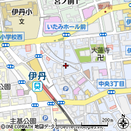 タイムズ阪急伊丹駅前第４駐車場周辺の地図