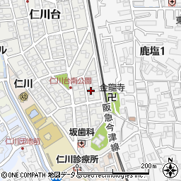 兵庫県宝塚市仁川台72周辺の地図