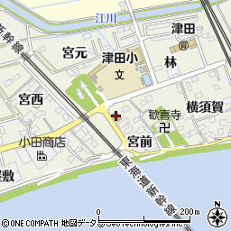 豊橋市役所　津田校区市民館周辺の地図
