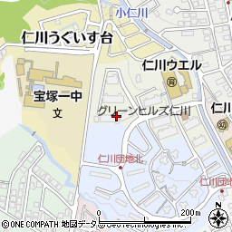 兵庫県宝塚市仁川団地5-6周辺の地図