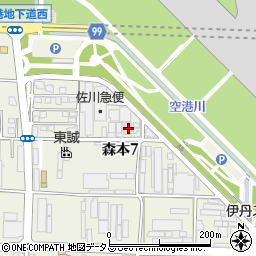 兵庫県伊丹市森本7丁目72周辺の地図