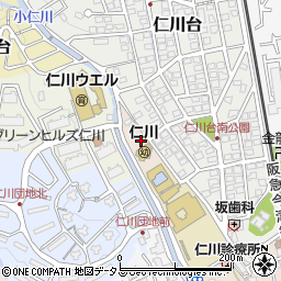 兵庫県宝塚市仁川宮西町1-9周辺の地図