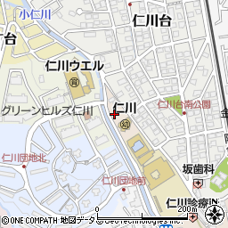 兵庫県宝塚市仁川宮西町1-70周辺の地図