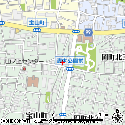 大阪府豊中市宝山町1-19周辺の地図