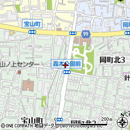 大阪府豊中市宝山町1-12周辺の地図
