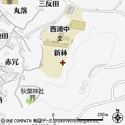 愛知県蒲郡市西浦町新林周辺の地図