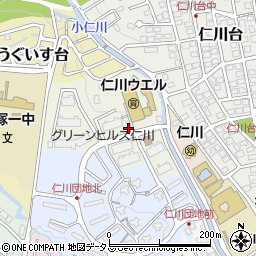 兵庫県宝塚市仁川団地周辺の地図