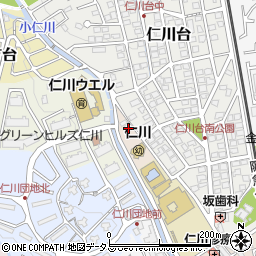 兵庫県宝塚市仁川宮西町1-7周辺の地図