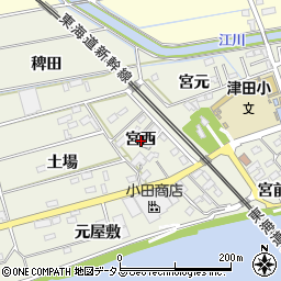 愛知県豊橋市横須賀町宮西周辺の地図