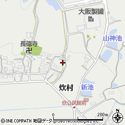 三重県伊賀市炊村周辺の地図