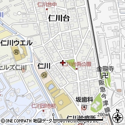 兵庫県宝塚市仁川台55周辺の地図