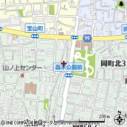 大阪府豊中市宝山町1-21-1周辺の地図