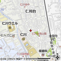 兵庫県宝塚市仁川台119周辺の地図