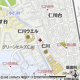 兵庫県宝塚市仁川宮西町1-75周辺の地図
