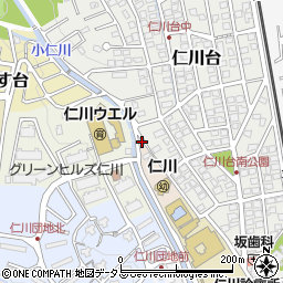 兵庫県宝塚市仁川宮西町1-76周辺の地図