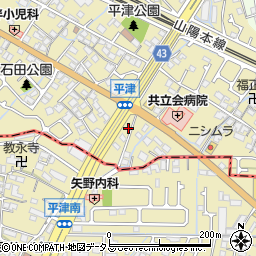 兵庫県加古川市米田町平津592-2周辺の地図
