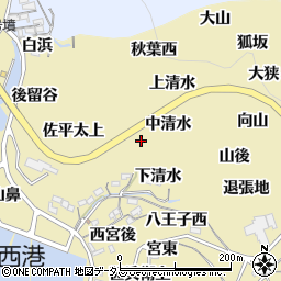 愛知県西尾市吉良町宮崎中道周辺の地図