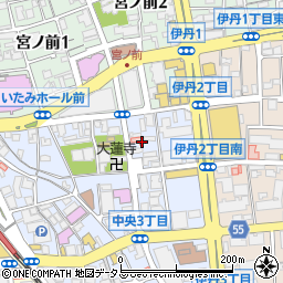 兵庫県伊丹市中央3丁目周辺の地図