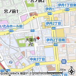 兵庫県伊丹市中央3丁目2周辺の地図