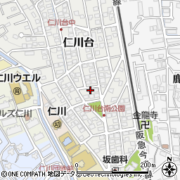兵庫県宝塚市仁川台104周辺の地図